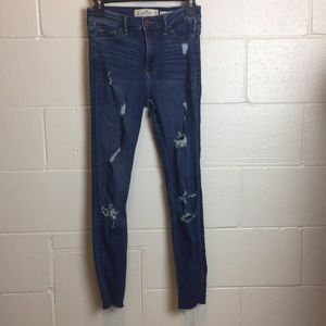 Hollister High Rise Supper Skinny Distressed Jeans